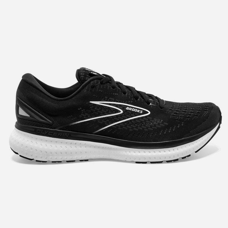 Brooks Women's Glycerin 19 Road Running Shoes Singapore - Black/White (68413-PTRM)